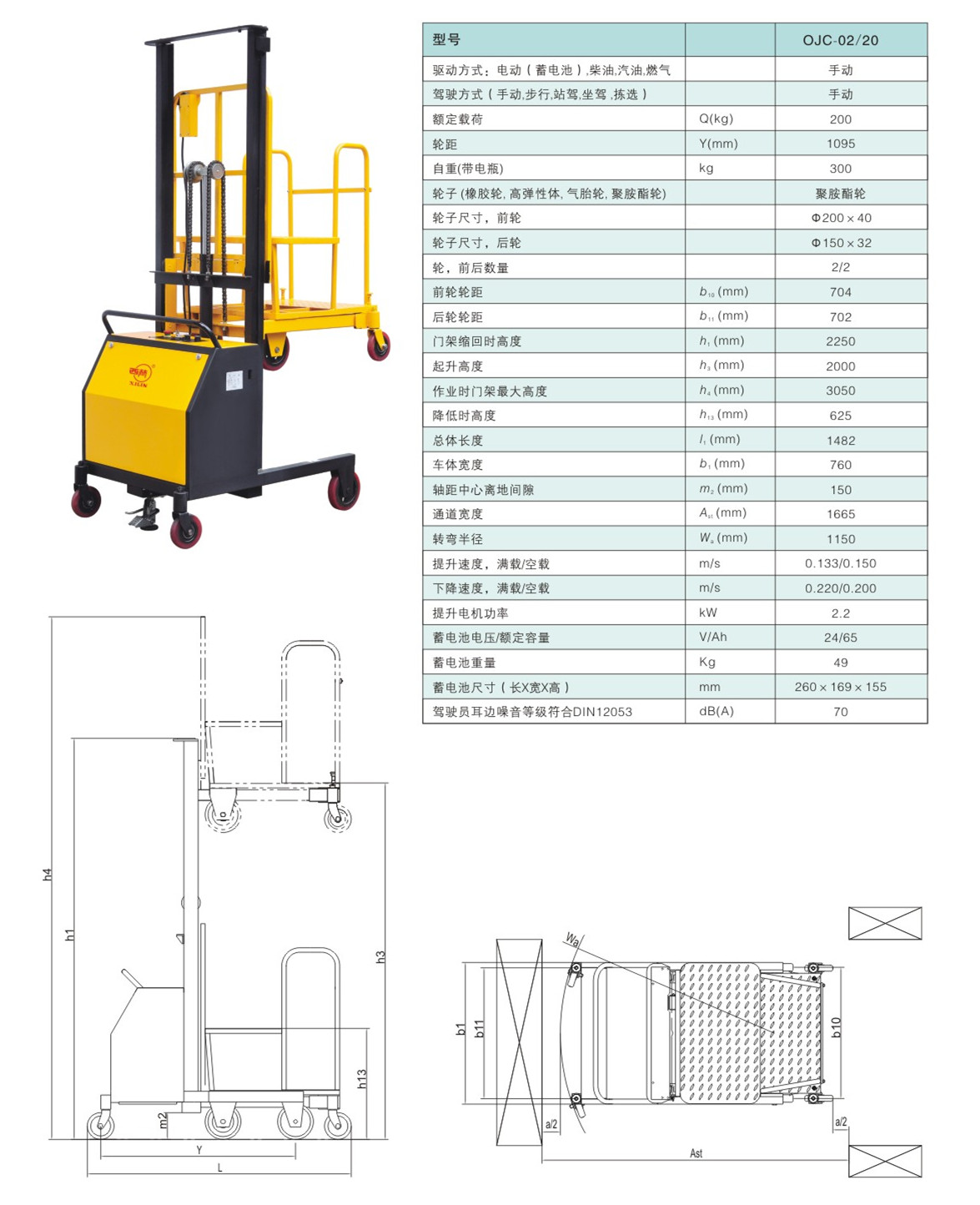 半電動(dòng)揀選車(chē) / OJC-02/20